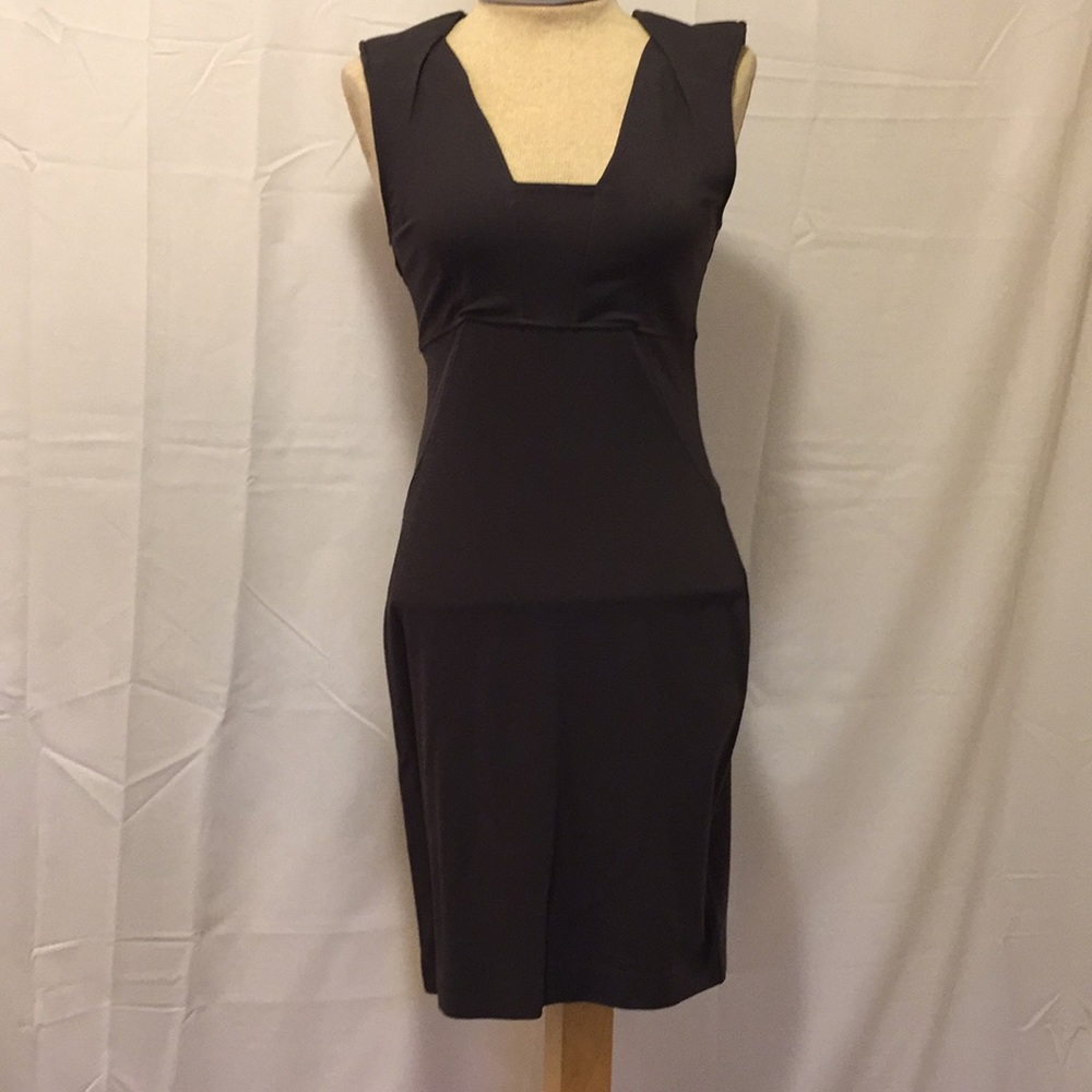 Express Charcoal Grey Pointe Sleeveless Work Dress